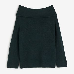 H&M Off-the-Shoulder Dark Green Sweater